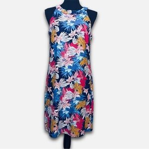 Aryeh Tropical Pull On A Frame Halter Dress in Bright Colors - Size Small